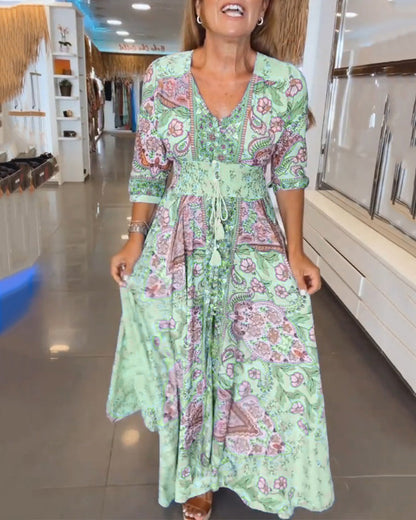 Mia – Elegante Vestido de Vacaciones con Escote en V