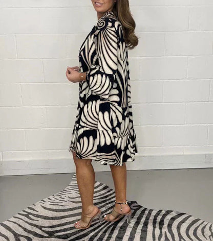 Fenella - Vestido Midi Impreso con Escote en V
