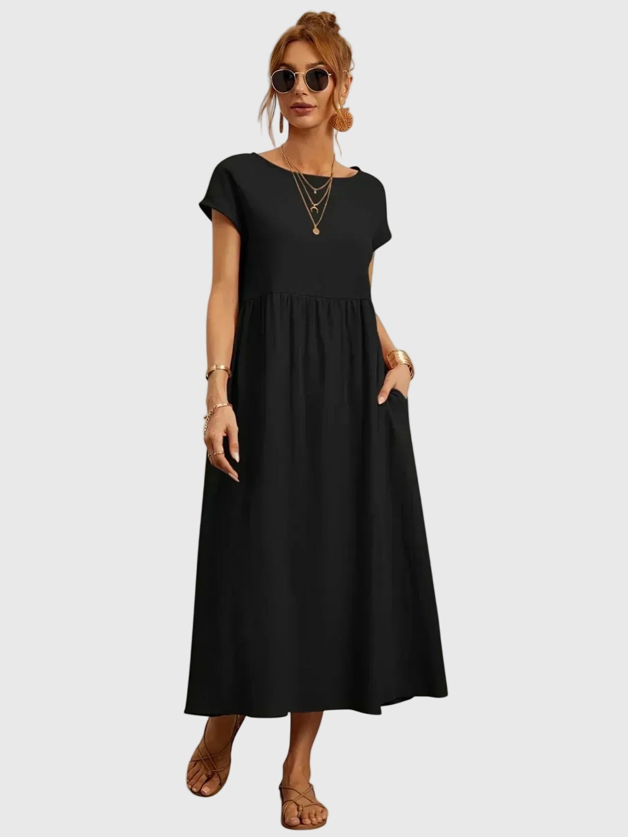 Giselle | Vestido Midi Casual con Bolsillos