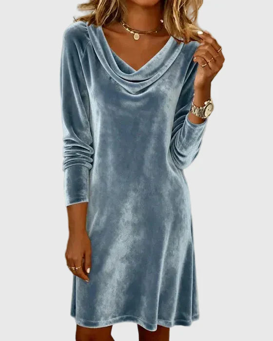 Frosina | Vestido de Terciopelo Ajuste Suelto