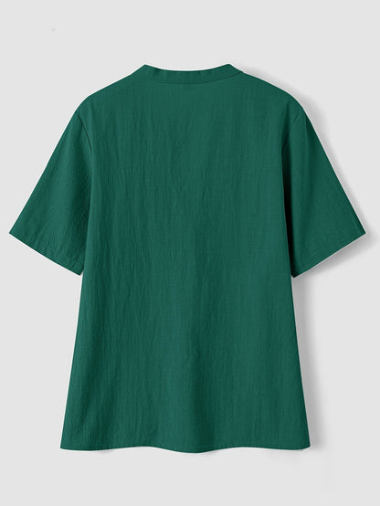 Sharron - Blusa Elegante con Escote en V y Botones