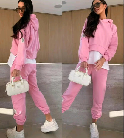 MIRELITHYN – CONJUNTO DE SUDADERA CASUAL CON CAPUCHA DE AVELLANA