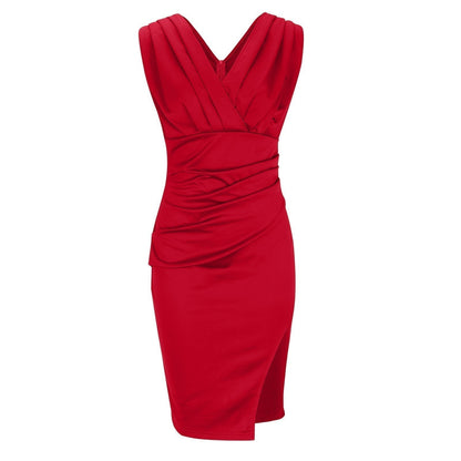Desi | Vestido de Corte en V con Abertura
