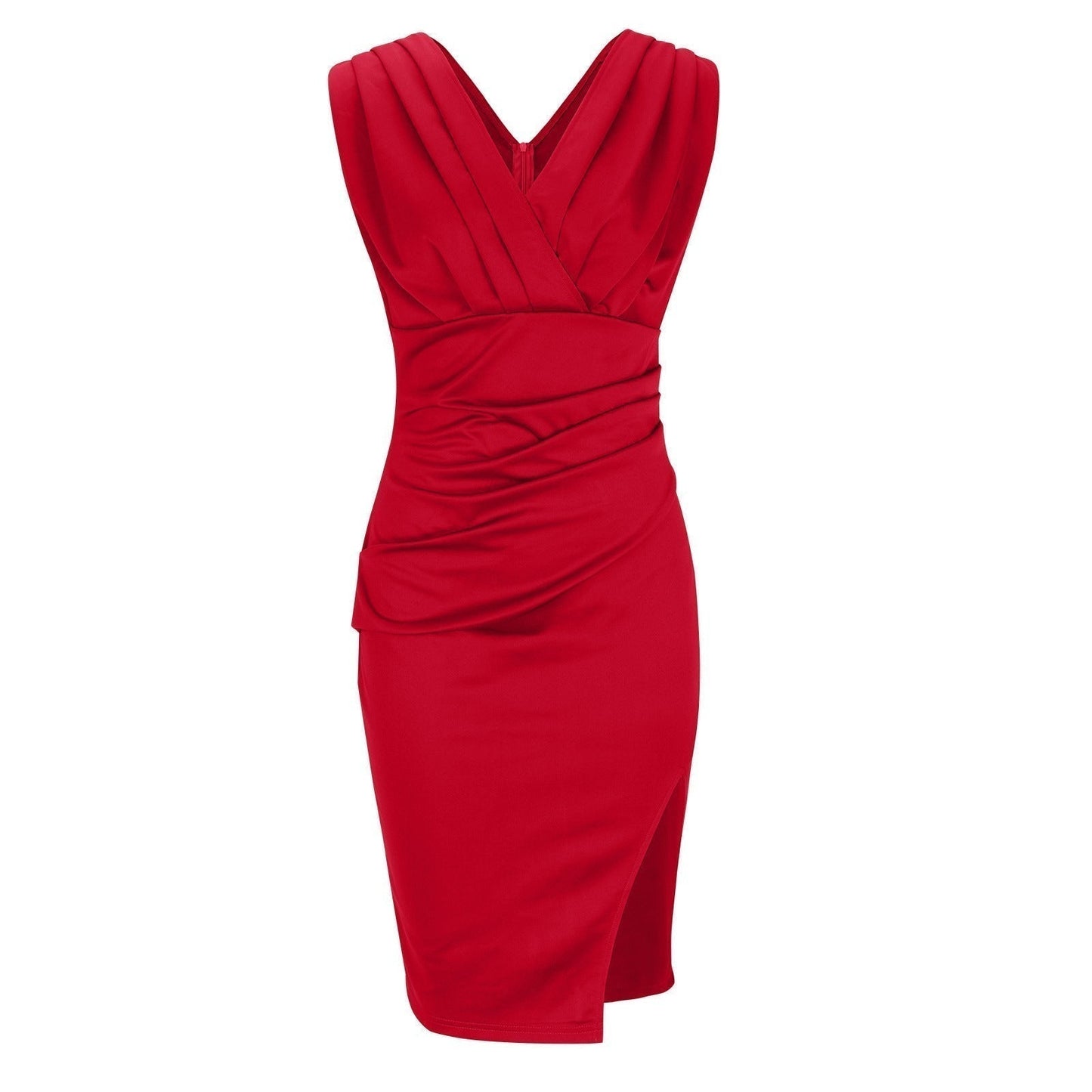 Estelle | Vestido Ajustado con Escote en V y Abertura