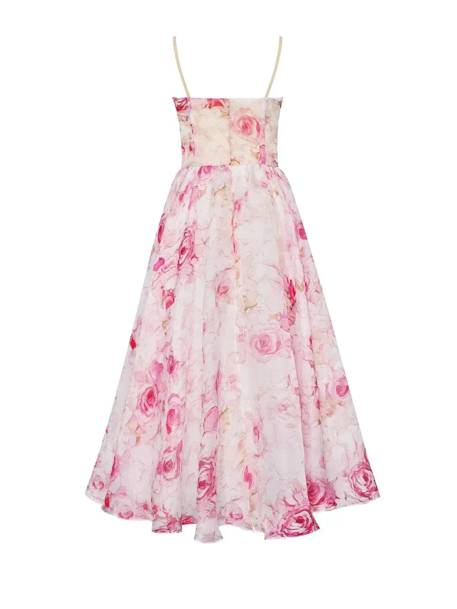 Emilia | Vestido Elegante Sin Mangas Impreso