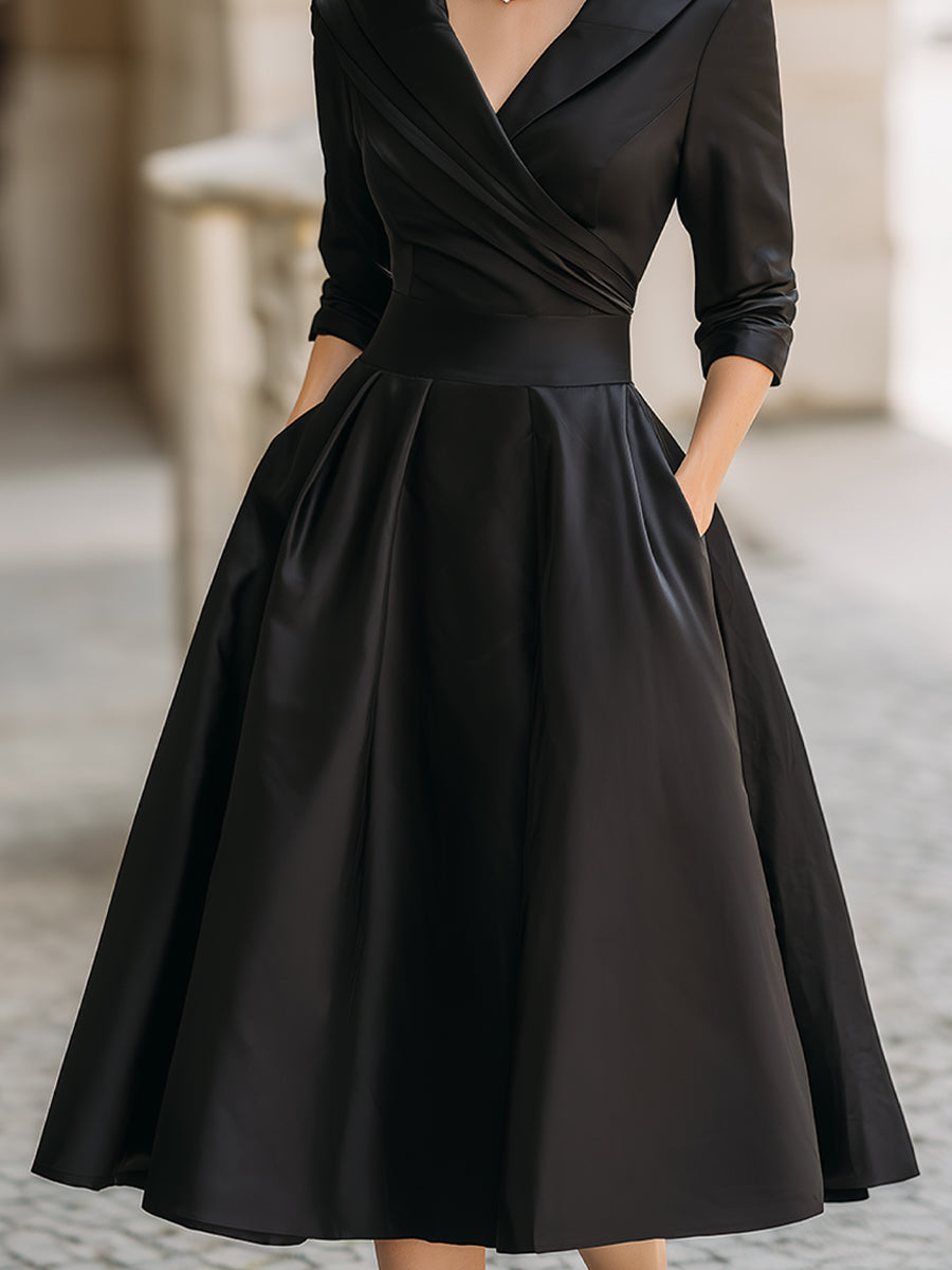 VERENA – ELEGANTE VESTIDO DE SWING VINTAGE NEGRO