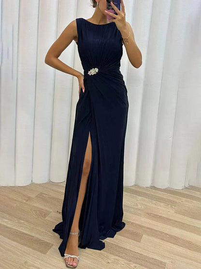 Davina - Vestido de Noche Largo Plisado