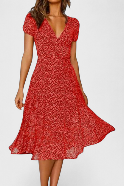 Nuria Vestido Midi Diario con Escote en V