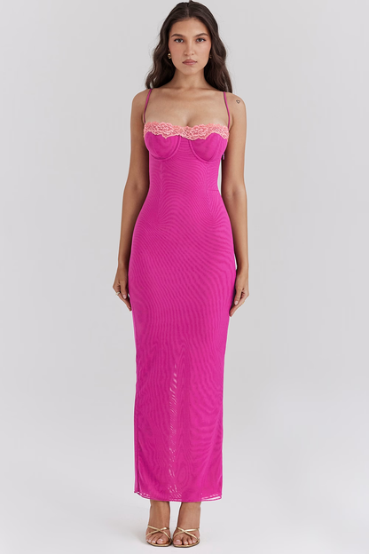 Fay | Vestido Largo de Encaje con Abertura