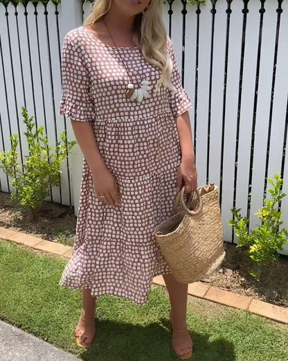 Stella - Vestido Midi de Verano con Lunares