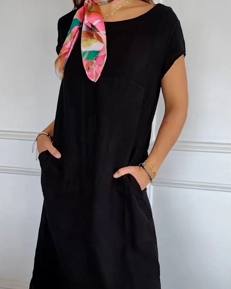 Juniper - Vestido de Algodón y Lino a la Moda con Bolsillos