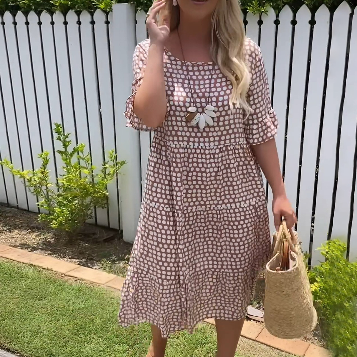Stella - Vestido Midi de Verano con Lunares