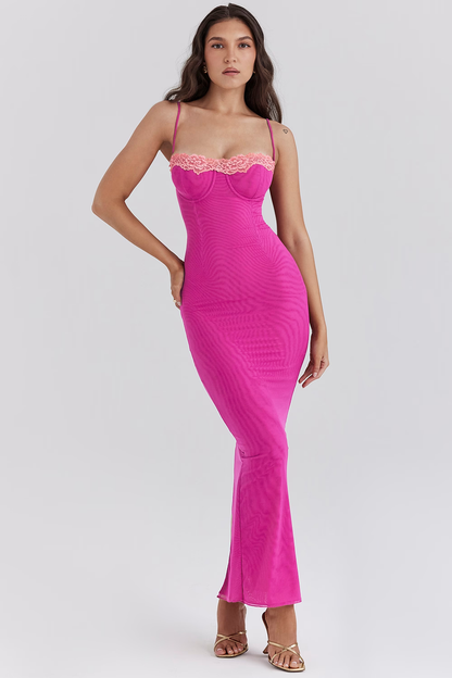 Fay | Vestido Largo de Encaje con Abertura