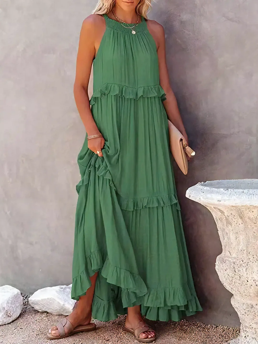 Mabel - Vestido Maxi con Volantes