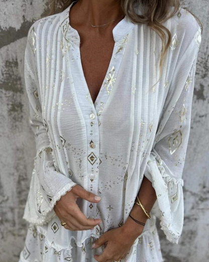 Teagan - Vestido Boho de Corte Suelto con Escote en V para Mujeres