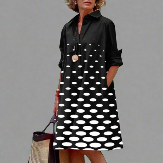 Jennifer | Vestido Chic con Estampado de Puntos Únicos
