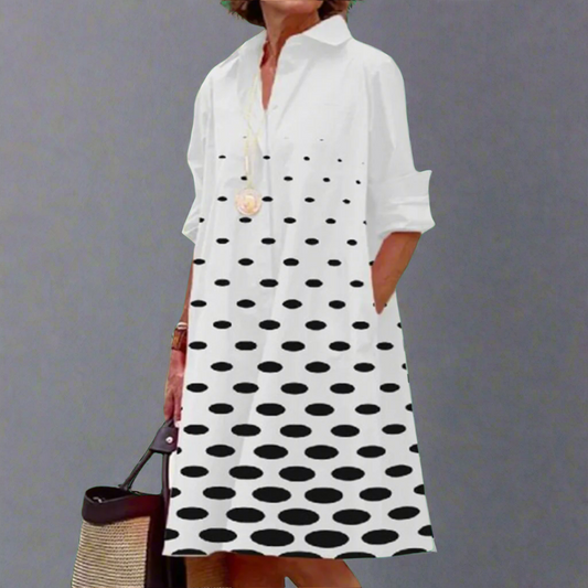 Rhea | Vestido Camisa Clásico Retro con Botones