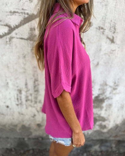 Quinn - Camisa de botón suelta para mujer