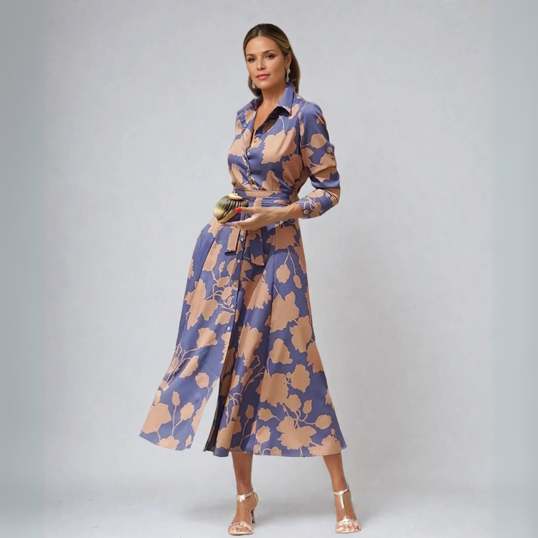 Floriza – Vestido Estilo Camisa Clásica