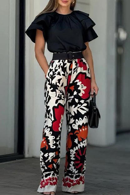 NALANI – CONJUNTO FLORAL CASUAL DE DOS PIEZAS CON BOLSILLOS