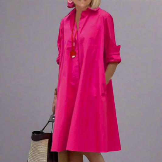 Indigo - Vestido Camisa de Manga Larga para Mujeres