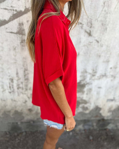 Quinn - Camisa de botón suelta para mujer
