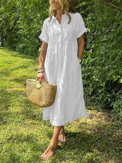 CLAIRE – VESTIDO CAMISERO A RAYAS SIN ESFUERZO