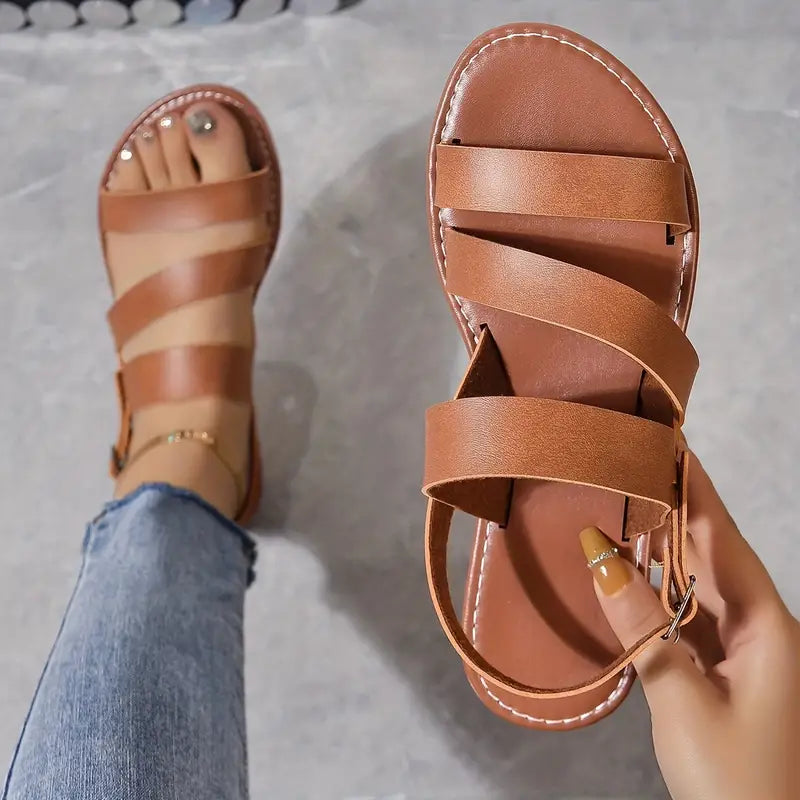 Diana - Sandalias romanas para mujeres con cinturilla al tobillo de piel