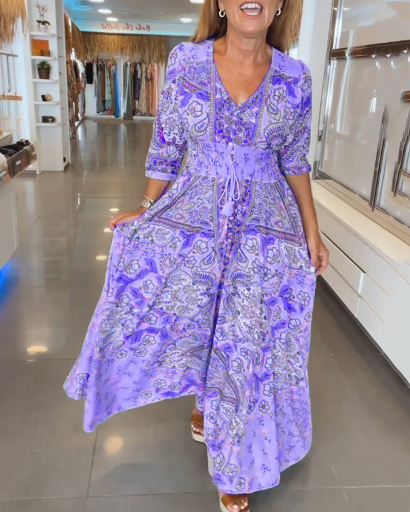 Mia – Elegante Vestido de Vacaciones con Escote en V