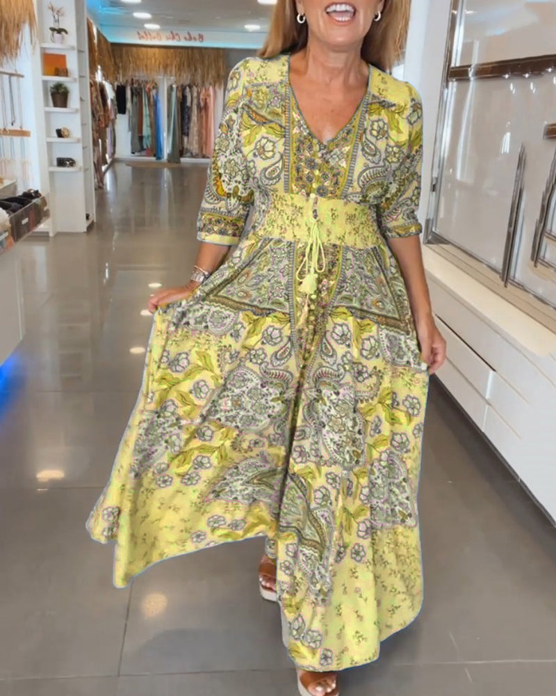 ELENA – VESTIDO MÁXIMO DE FLORES JUGUETONAS