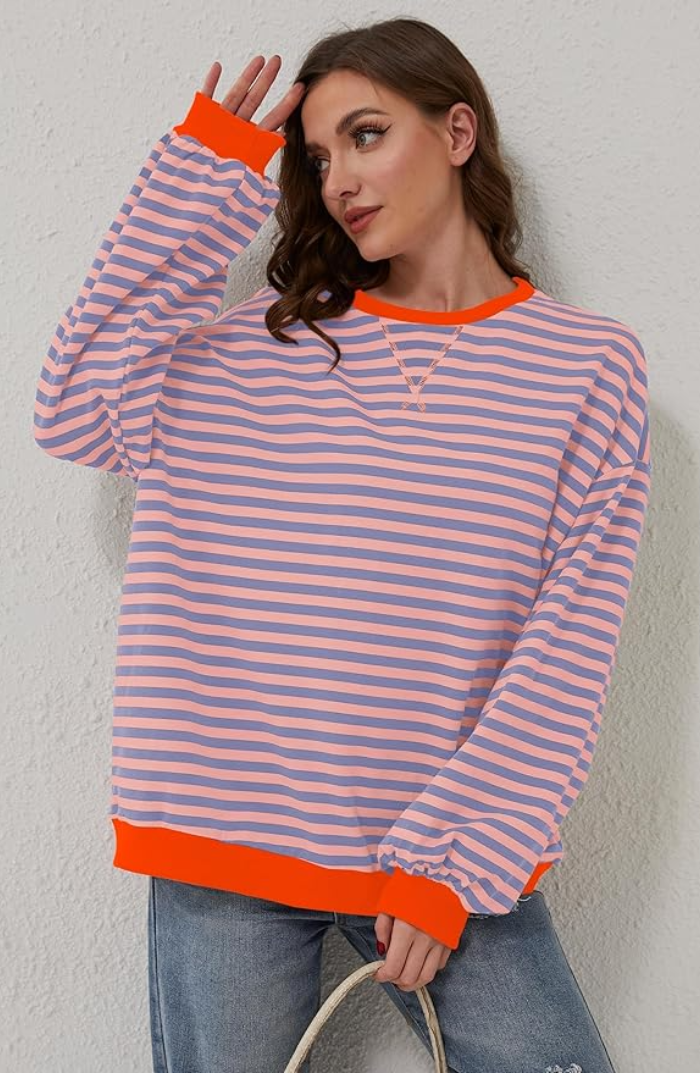 LINDA - SUÉTER OVERSIZED A RAYAS