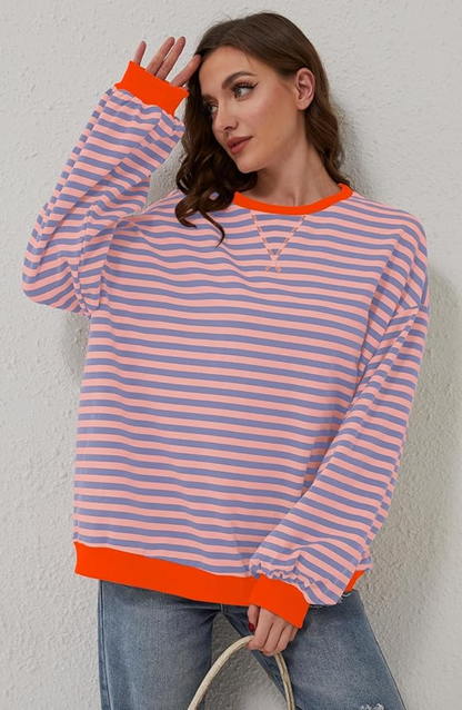 LINDA - SUÉTER OVERSIZED A RAYAS