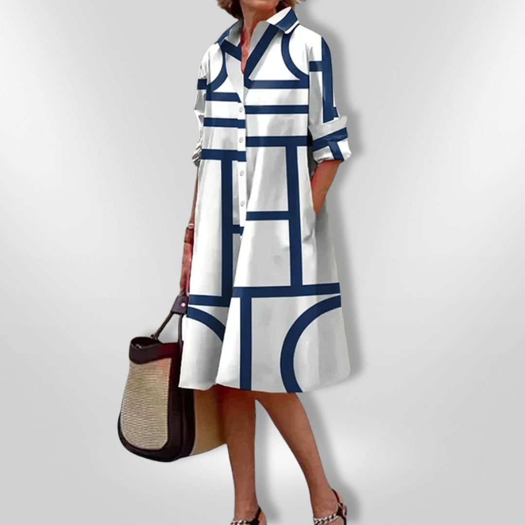 Sídney | Vestido Moderno con Estampado Geométrico