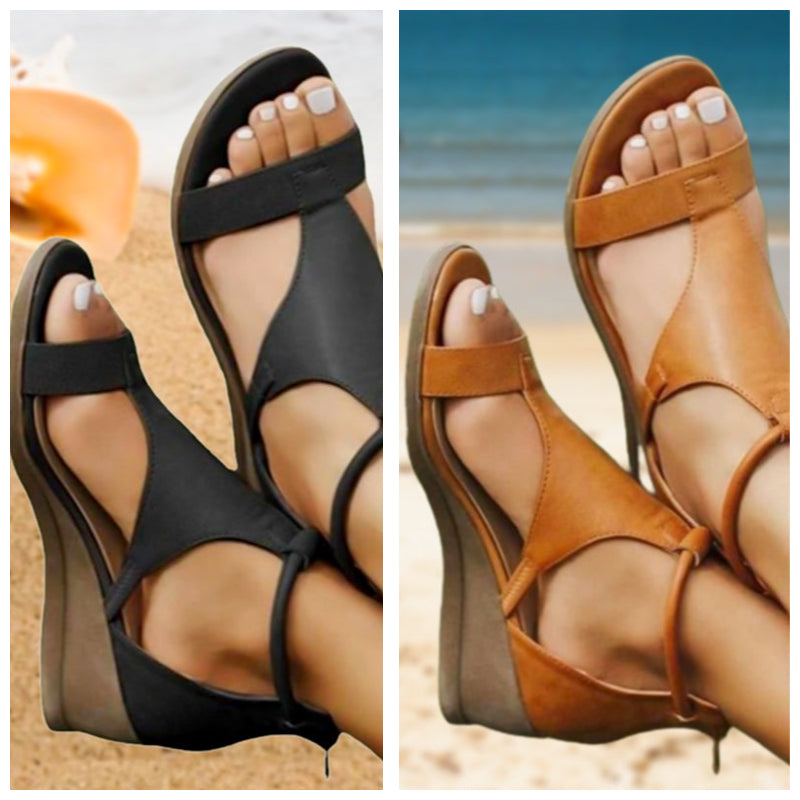 Anne – Sandalias ortopédicas de piel con tacón