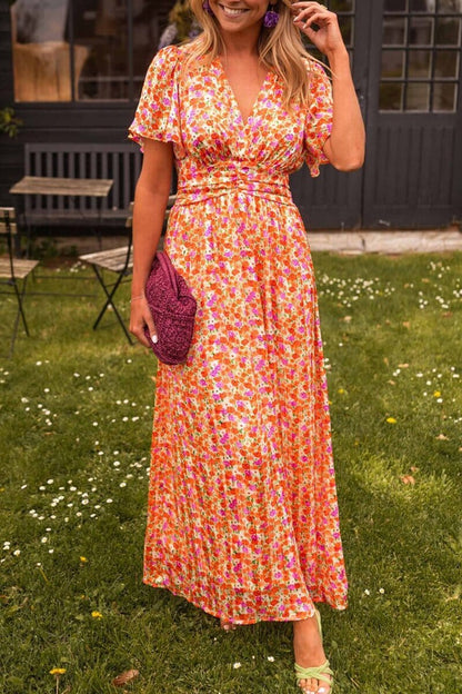Vestido Maxi Elegante de Cuello en V Sandra