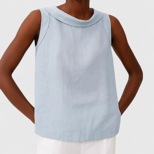 Anastine | Top Elegante con Cuello Enrollado