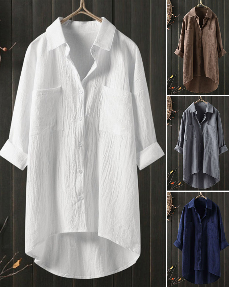 Olivia™ - Blusa Suelta y Cómoda de Color Sólido
