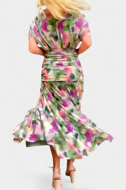 Florendra™ | Vestido Largo Floral con Escote en V