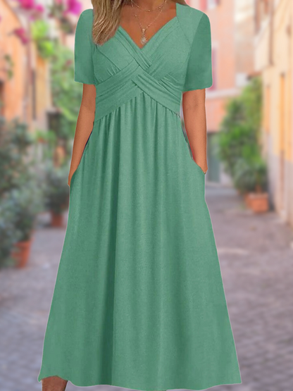Aria - Vestido V-Cuello Cómodo