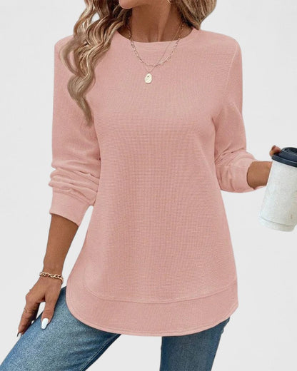 Nadyalyn | Elegante Manga Larga Cuello Redondo