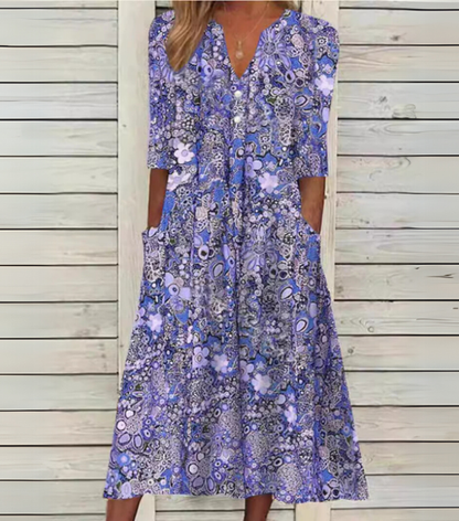 Rosa | Vestido Midi Ligero con Escote en V
