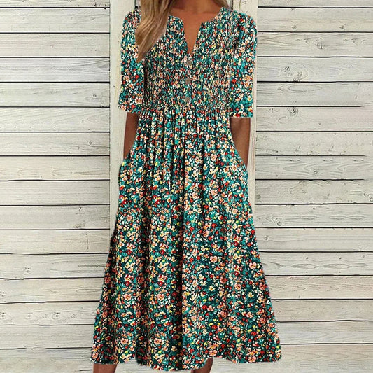 Jill | Vestido Smock Jardín Pradera