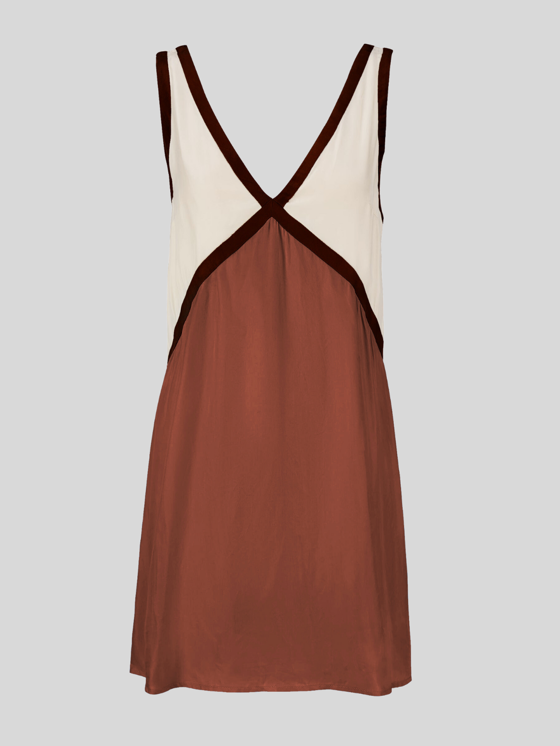 Sorrell - Vestido Mini de Tirantes con Escote en V y Color en Contraste