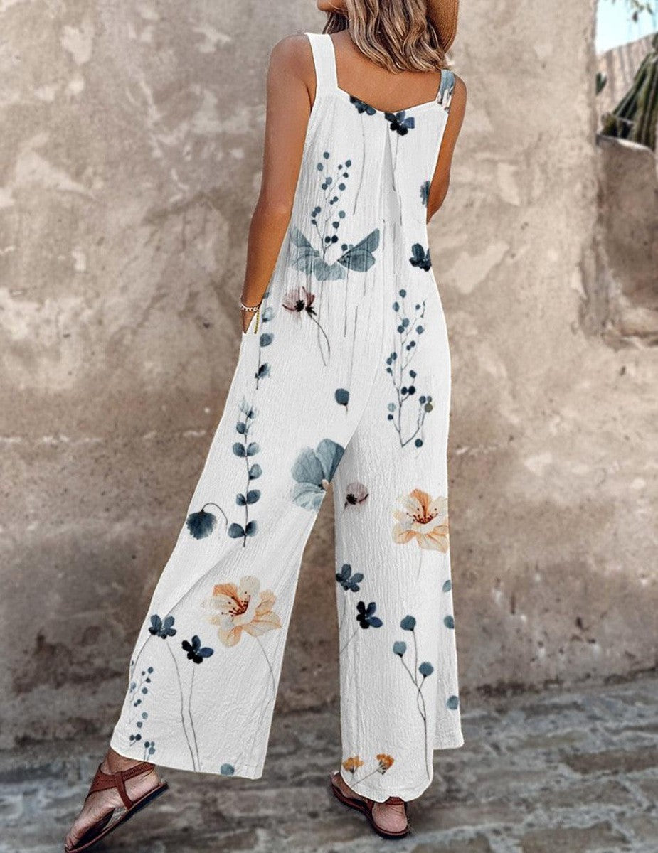 ELLIRA – MONO SIN MANGAS CON PANTALONES CULOTTE Y CINTURA AJUSTABLE