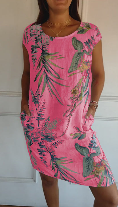 Madison | Vestido Relajado con Hojas Tropicales