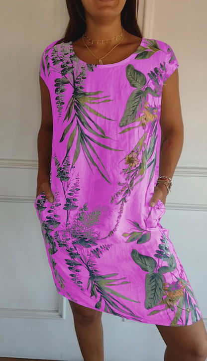 Madison | Vestido Relajado con Hojas Tropicales