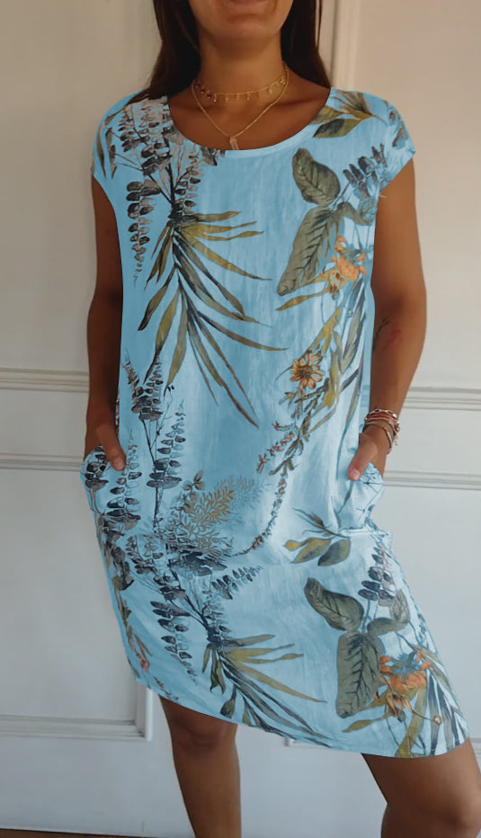 Madison | Vestido Relajado con Hojas Tropicales