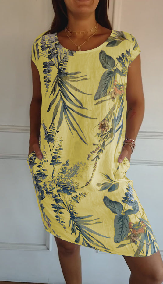 Madison | Vestido Relajado con Hojas Tropicales