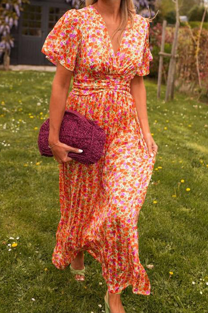 Harlow - Bonito vestido maxi floral con escote en V