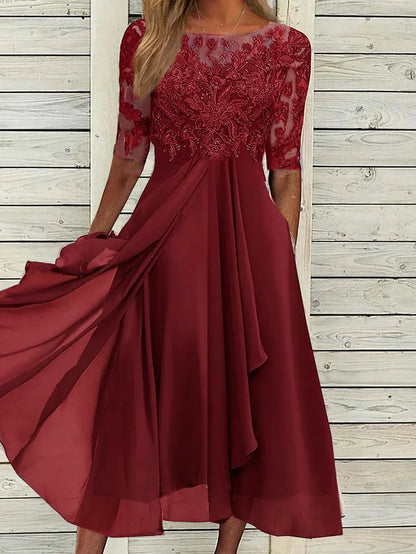 Taryn® | Vestido Midi de Encaje Elegante